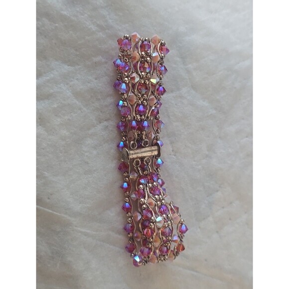 PINK BEADED Sterling Silver Bracelet - Picture 3 of 7